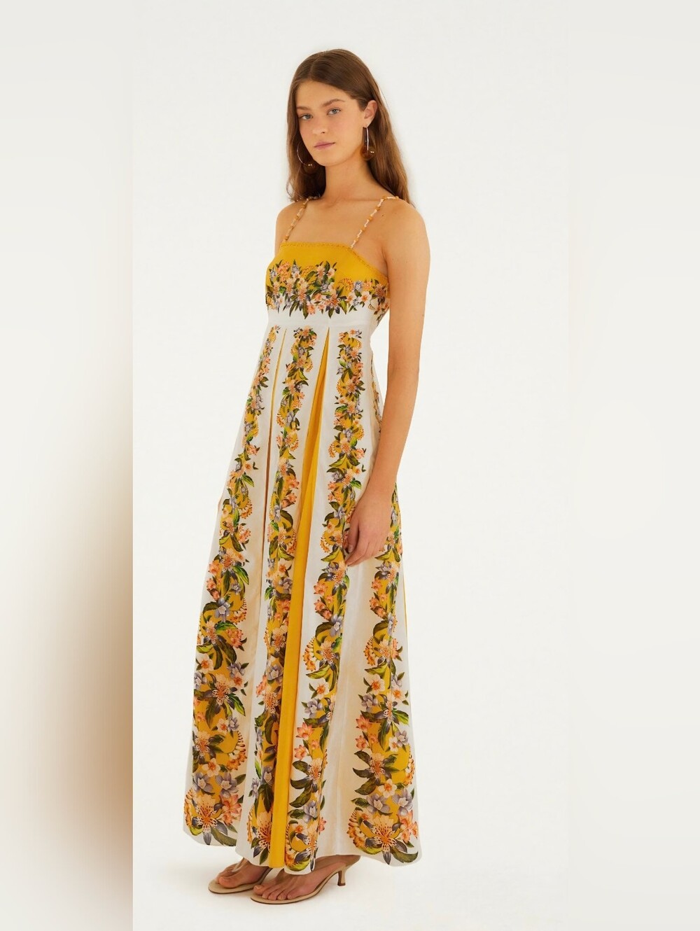 Farm Rio Sand Hilo Stripes Maxi Dress Medium B1857 - Picture 2 of 5
